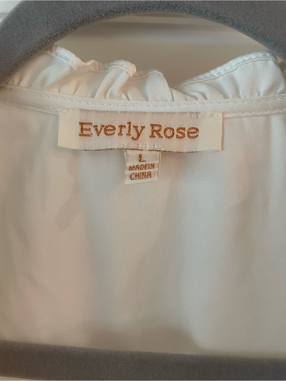 Ivory Ruffle Tie-Neck Blouse - Picture 2 of 6